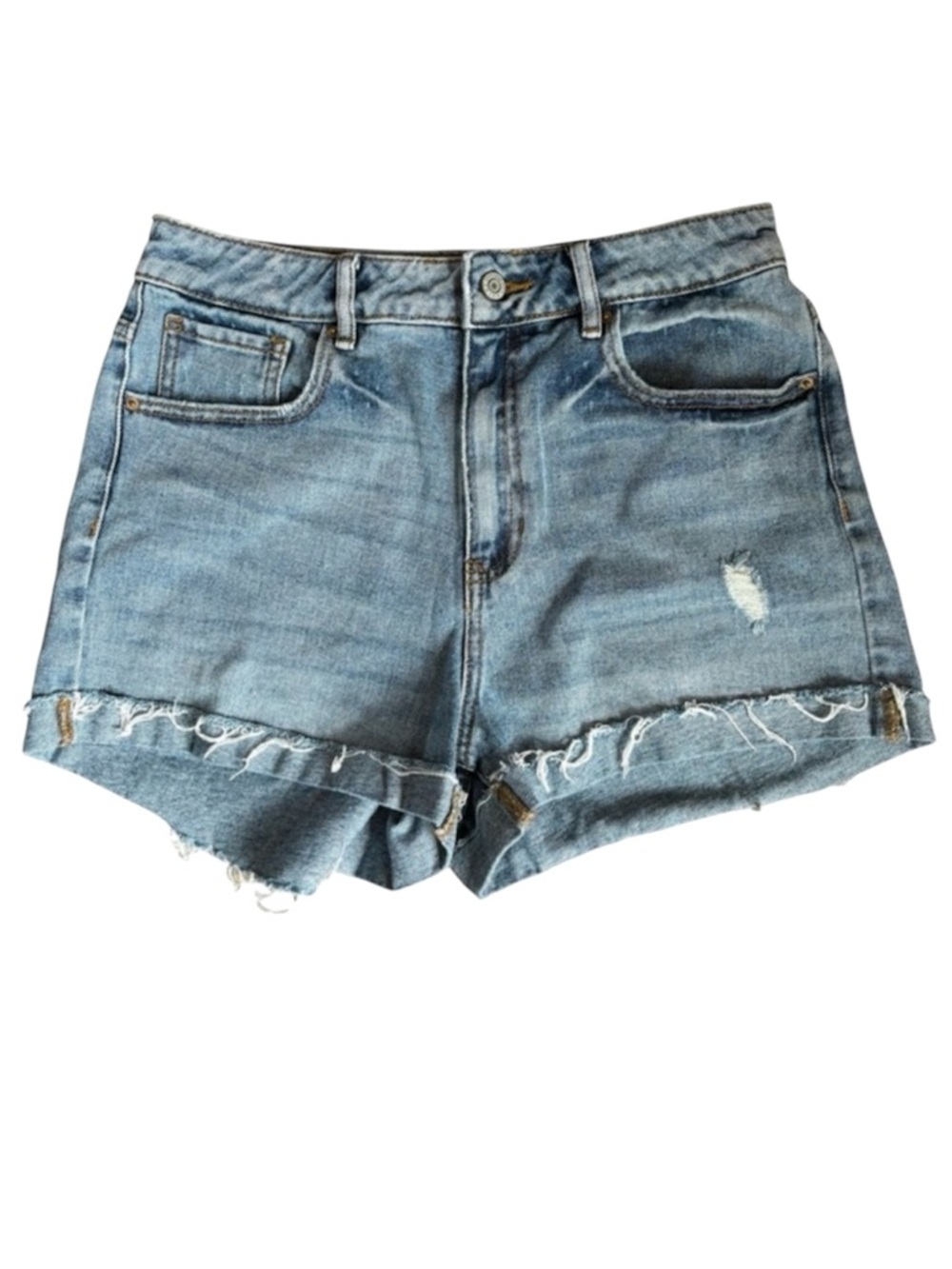 PacSun denim Mom Shorts cutoff light blue wash size 29 y2k 90s casual distressed
